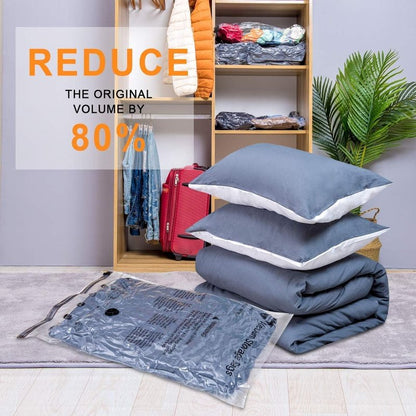 GONGSHI Vacuum Storage Bags, Space Saver Seal Bags For Clothing, Travel Luggage,Blankets, Comforters, Pillows, Clothes Storage.6 XX Large