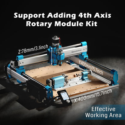 Genmitsu CNC Router Machine 4040-PRO + XZ-axis Extension Kit + Threaded Inserts 2040 MDF Spoilboard