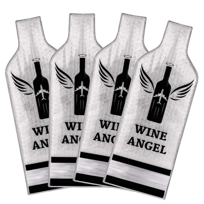 [UPGRADED PROTECTION] 4 Set (8 pcs) Reusable Wine Bags for Travel, Wine Travel Protector, Bottle Travel Sleeve Case For Airplane, Car, Cruise, TRIPLE Protection Luggage Leak-Proof Safety Impact Resist