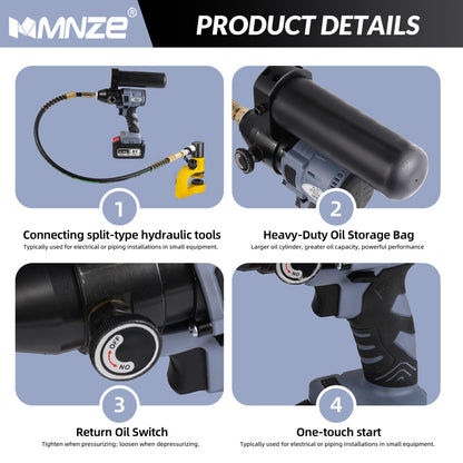 MMNZE Electric Hydraulic Pump 10000 psi, 200cc High Pressure Portable Manual Hydraulic Pump for Lifting Cylinder Puncher Crimper, Fitting ZG3/8