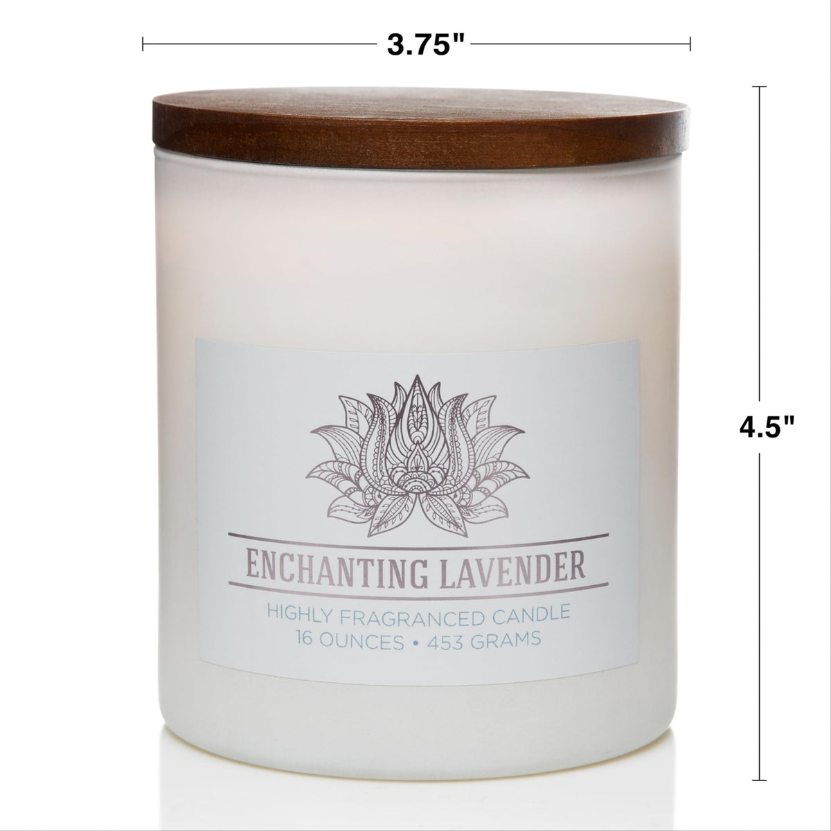 Carolina Enchanting Lavender Scented Candle, 16 oz Wellness Relaxing Aromatherapy Candle, 2 Wick White Jar Soy Blend Wax, Candles for Home, 60H Burn - Made in The USA