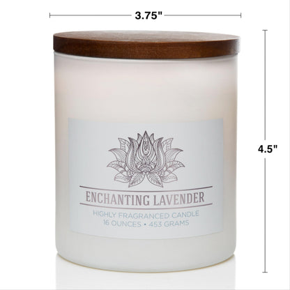 Carolina Enchanting Lavender Scented Candle, 16 oz Wellness Relaxing Aromatherapy Candle, 2 Wick White Jar Soy Blend Wax, Candles for Home, 60H Burn - Made in The USA