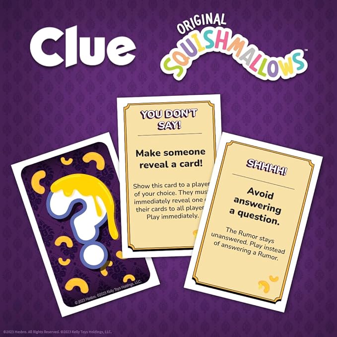 USAOPOLY CLUE: Squishmallows Board Game| Official Squishmallows Merchandise | Collectible Clue Game Featuring Cam Emily Leonard Lola and More