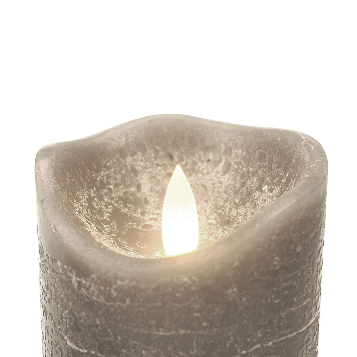 Candle Choice Battery Operated Flameless Candles with Timer Real Wax Realistic Flickering Electric LED Pillars Automatic Built-in Daily Cycle Timer 6-Hour on 18-Hour Off Set of 3 Rustic Texture Gray