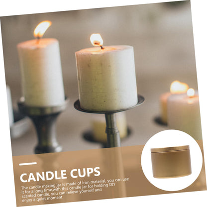 OHPHCALL 3pcs Iron Candle Jars Creative Candle Tins for Craft Making Smooth Portable Design for Tealight Decorative for Friends