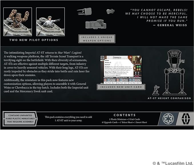 Star Wars: Legion at-ST Walker Unit Expansion - Enhanced Firepower! Tabletop Miniatures Game Strategy Game for Kids and Adults Ages 14+ 2 Players 3 Hour Playtime Made by Atomic Mass Games