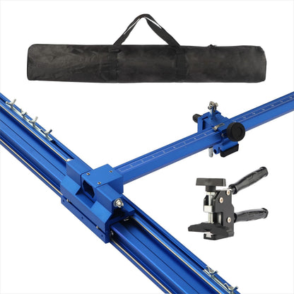 Blue Manual T-Shape Tile & Glass Cutter – 110" (2.8m) Rail, 35.4" Max Cut Width | 3 Blade Heads, Portable Design for DIY & Home Renovation