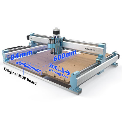 Genmitsu CNC Router Machine 4040-PRO + X-axis Extension to 6040 Kit + Threaded Inserts 2040 MDF Spoilboard
