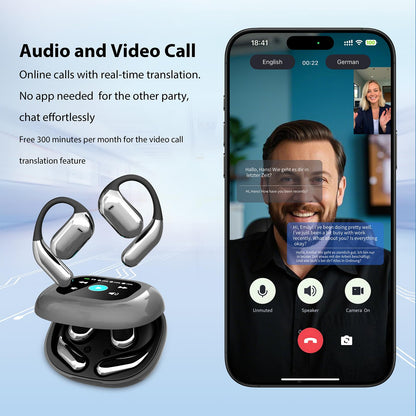 AI Language Translator Earbuds Translation Headphones Real Time 144 Languages Translating Earphones with 8 Accent Offline,Compatible with iOS & Android for Travel/Business/Learning