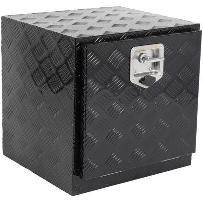 SCITOO 18 Inch Aluminum Diamond Plate Truck Bed Tool Box,Heavy Duty Crossover Storage for Most Full Size Pickups,Lockable Weatherproof Chest,Fits 18" Truck Beds,Easy Access to Load and Unload