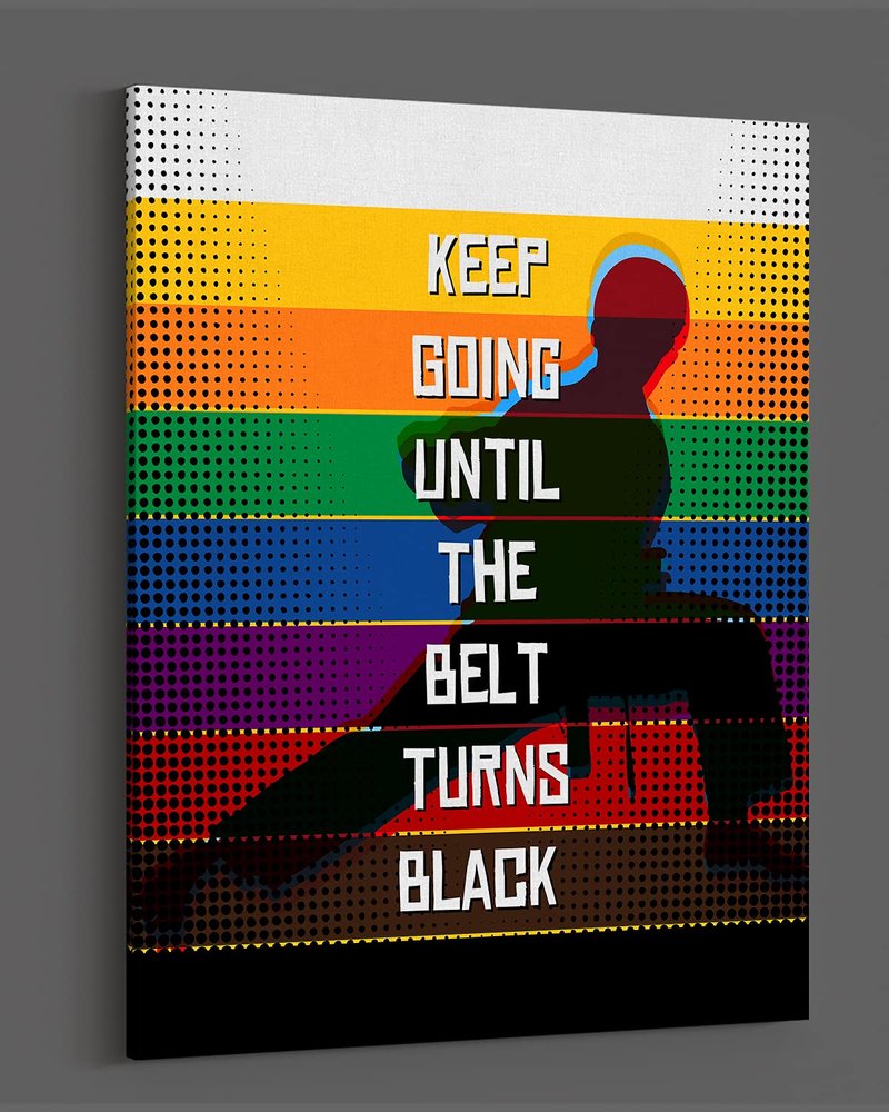 Govivo Karate Themed Gifts Wall Art - 16x20 Ready To Hang Canvas - Inspirational Wall Art - Martial Art Motivational Sports Quotes Poster - Jiu Jitsu Picture - Dojo Decor
