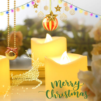 CANDLE CHOICE Battery Operated Flameless LED Tea Lights with Remote Timer Realistic Flickering Electric Tealight Candles Set Wedding Party Christmas Decorations Centerpieces Batteries Included 6 PCS