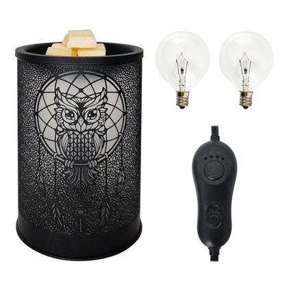 LIFFY Wax Melt Warmer for Scented Wax, Owl Scented Melter, Candle Burner, Fragrance Warmer LED Light, Smokeless Melting, Aromatherapy Essential Oil Diffuser & Night Light