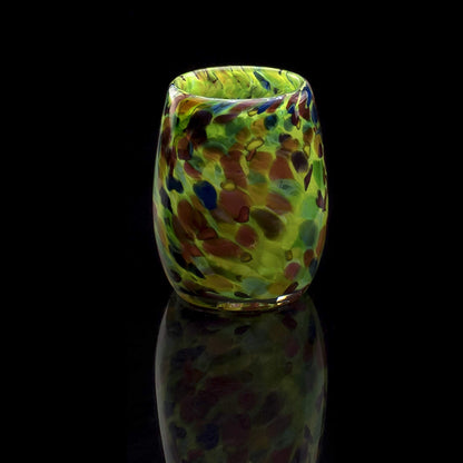 Totally Blown Glassworks Votive Candle Holder, Tea-Light, Handmade Blown Glass, Accent Vase, Centerpiece, Home Decor, Artist Dehanna Jones, Seattle, WA. (Green MM Enchanted Forest)