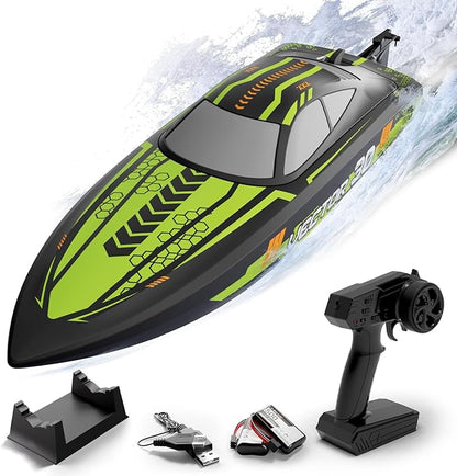 volantexrc RC Remote Control Boat for Pool2.4Ghz Control RC Boats for Adults Lake Electric Boat with Water Cooling System 2Rechargeable Batteries (Green)