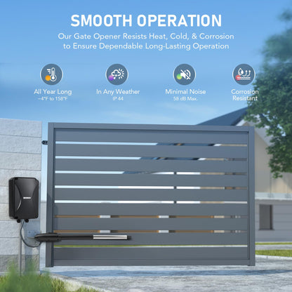 CO-Z Automatic Swing Gate Opener Kit, Electric Gate Opener for Doors up to 660lb 18ft, Driveway Home Garden Gate Opening System for Swing Gates, Gate Complete Kit with Remote Controls & Release Keys