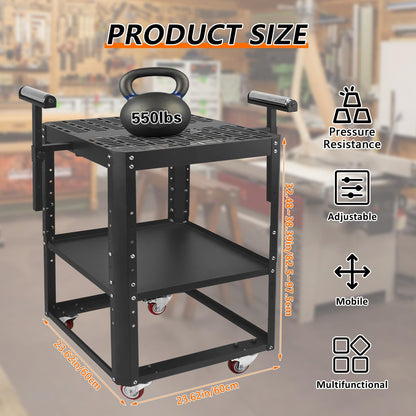 Planer Stand with Wheels,550 lbs Load Capacity Power Tool Stand,Height Adjustable Miter Saw Stand,Planer Table Stand with Extension Rollers, for Most Planers, Saws, Bench-top Machines, Power Tools