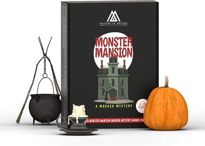 Masters of Mystery Monster Mansion Murder Mystery Dinner Party Game – Spooky Haunted Whodunnit Party Game for Adults – 4–20 Players