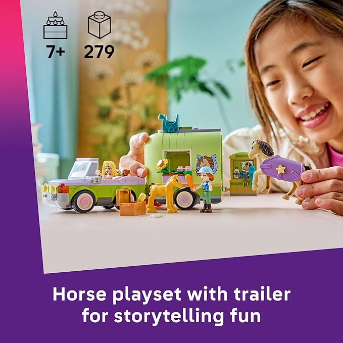 LEGO Friends Horse &amp Baby Foal Trailer Building Toy for Girls &amp Boys - Pretend Play Set for Kids Ages 7+ - W/Autumn &amp Matilde Minidolls Toy Animals &amp Accessories - Gift Idea for Bir