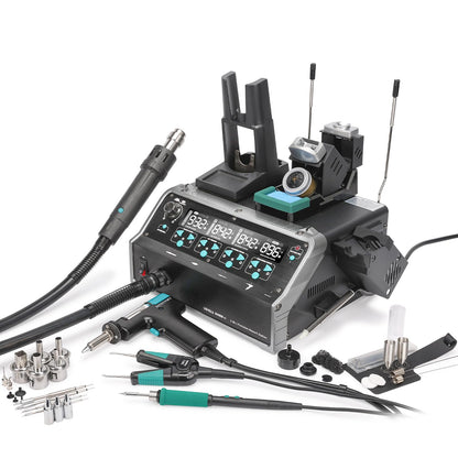 YIHUA 948D IV 5-IN-1 Micro Soldering 1000W Hot Air Rework Desoldering Station with C245 Microsoldering Iron, Hot Tweezers Iron, Desoldering Tool, Suction Pen for BGA SMD Reflow Under the Microscope