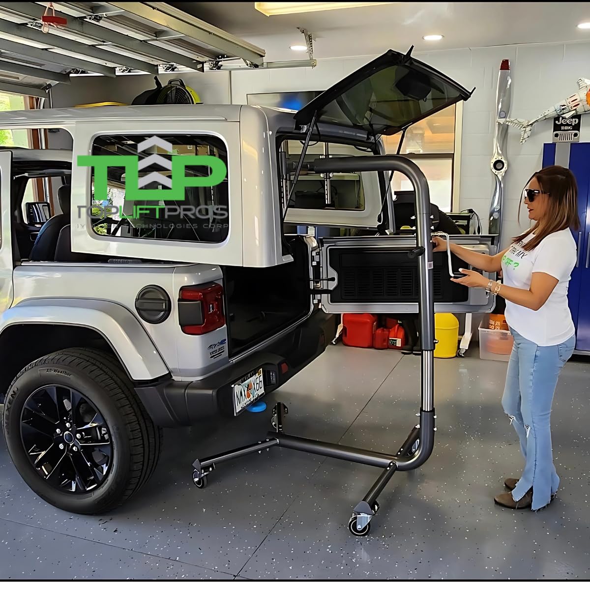 TOPLIFT PROS LIFTnGo Hard Top Removal and Storage System Compatible with Jeep Wrangeler 2 & 4 Door YJ, TJ,JK, JL & 4XE and Compatible with Ford Bronco 4 Door & 6 Gen+ Hard Top Jack Roll System