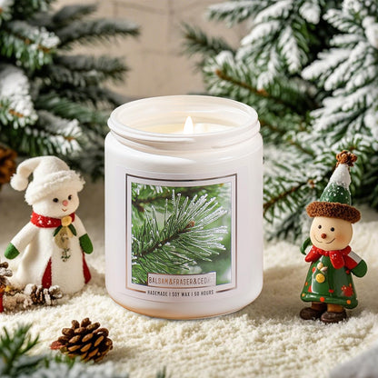 Homsolver Balsam Fir Pine Candle, Christmas Scented Candles, Holiday Natural Soy Candles with 50+ Hour Burn Time, Fir Cedar Tree Scent Gifts for Women Men, Wedding Favors for Guests, Souvenir Gifts