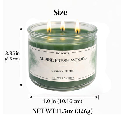 Velvet Apple Ember, Soy Wax Scented Candle, 11.5oz, 3 Wicks (Alpine Fresh Woods)