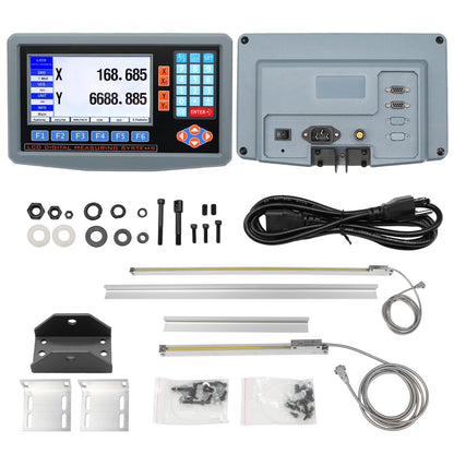 Jecoupoon 2-Axis Digital Display RPM Display Linear Scale Encoder DRO Kit 300mm+1000mm for CNC Milling Machine Metal Lathe with Instruction Manual