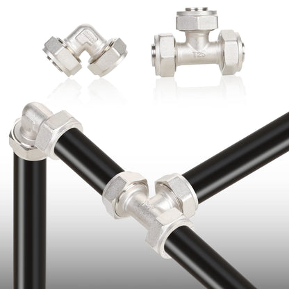 Hromee Compressed Air Piping System with 3/4 inch x 100 feet HDPE Tubing and Aluminum Outlet Blocks for Garage Connect Air Compressor Hose Accessories 37 Pieces