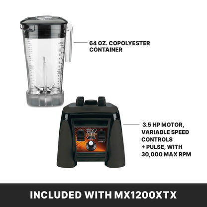 Waring Commercial 3.5 HP Blender w/ Variable Speed Dial Controls & 64 oz. BPA-Free Copolyester Container