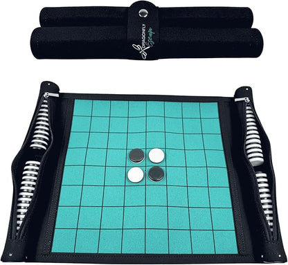 Roll-Up Travel Reversi Game | Othello Board Game for Family | Travel Othello Game