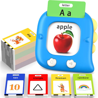 Kidzdo Talking Flash Cards with 560 Sight Word, Christmas Birthday Gifts for 2 3 4 5 6 Year Old Boys Girls, Montessori Pocket Speech Language Therapy Toys, Portable Toddlers Toys for Ages 2-6, Blue