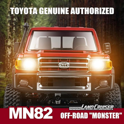 MN-82 1/12 Scale RC Rock Crawler Truck 4x4 Off-Road Remote Control Car with 2.4GHz Remote &amp Dual 1200mAh Batteries - Ideal Gift for Birthday/Christmas/Halloween (Ages 8+)