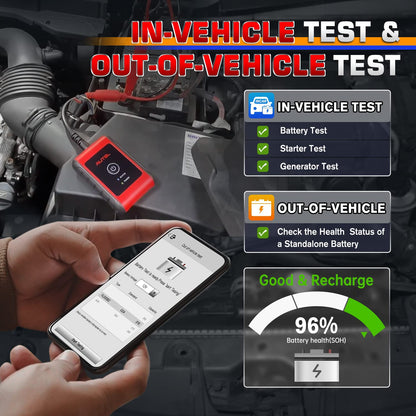 Autel MaxiBAS BT506 Battery Tester, 6V 12V 100-2000 CCA Auto Battery Test Tool, Cranking Charging Electrical System Analyzer, Top Accuracy Adaptive Conductance, in & Out-of-Vehicle Test for All Cars