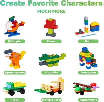 Lekebaby Classic 1546 Pieces Building Bricks with 46PCS Wheel Accessory Kit Basic Brick Set for Kids Creative Play Compatible with All Major Brands Educational Toy for Boys Girls 6 Years Old and Up