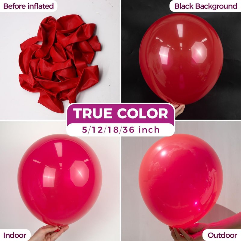 Bezente Red Balloons Latex Party Balloons - 150 Pack 5 inch Matte Red Helium Balloons for Christmas Wedding Anniversary New Year Birthday Party Decorations