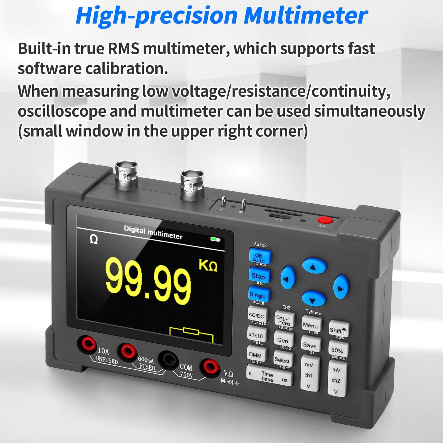 LCD Handheld Digital Oscilloscope Kit - 2 Channel 3.2" TFT Multimeter Oscilloscope Signal Generator Mini Automotive Oscilloscope Bandwidth 120Mhz Digital Oscilloscopes Portable 250MSa/s Sampling Rate