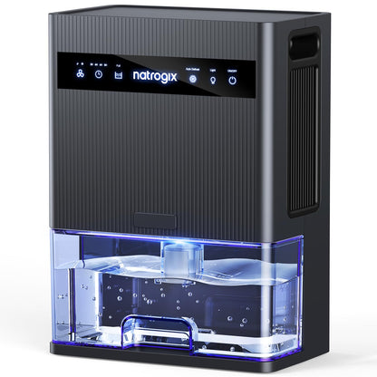 Dehumidifier, 106 OZ Water Tank Dehumidifiers for Home, 1000 sq.ft Quiet Dehumidifier for Basement Bathroom Bedroom RV with Auto Shut Off, Timer, Sleep Mode, 7 Color Light, Grey