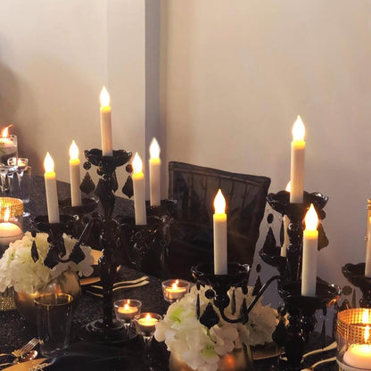 Amagic 12pcs Batteries Operated Taper Candles with Remote, Warm White Flickering Light, Flameless Handheld Candles Floating, Led Hanging Candlesticks for Party Halloween Christmas Church Home