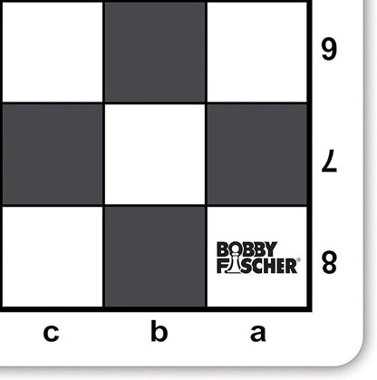 Bobby Fischer Tournament Roll Up Travel Chess Board - 20 inches - Mousepad Style with Gray Squares by WE Games
