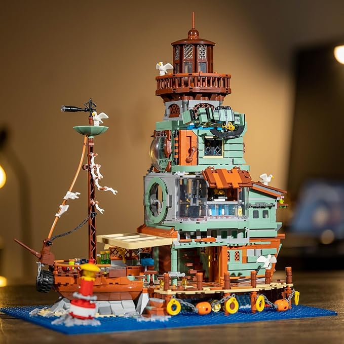Harbour Hotel Mini Bricks Building Kit Ideas Creative Architecture Building Toys Birthday Gift for Adult Boys Girls -2142 Pieces