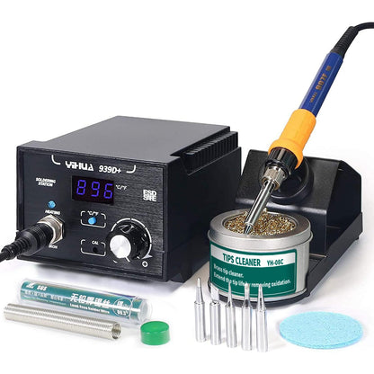 YIHUA 939D+ Professional Soldering Station bundle with YIHUA 959D-Digital Hot Air Rework Station and Accessories (18 Items)
