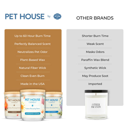 Pet House Candles, Clean Long-Burning, Scented Pet Friendly Candles, Plant-Based, 60 Hour Burn Time - Ocean Driftwood, 9 oz
