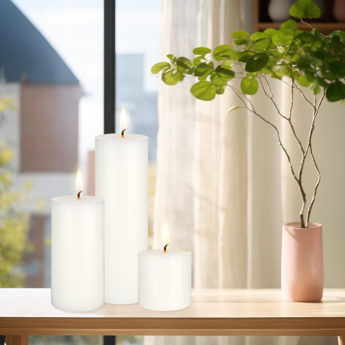 Mega Candles 1 pc Unscented Solid White Pillar Candles, Hand Poured Premium Wax Candle 3 Inch x 9 Inch, Home Décor, Spas, Weddings, Occasions, Party, Centerpieces, Holidays, Vigils, Prayers