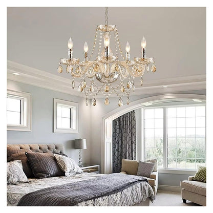 Luxury Crystal Candle Chandelier Lights for Living Dining Room Bedroom Kitchen Indoor Decorative Pendant Light,Full of Fashion