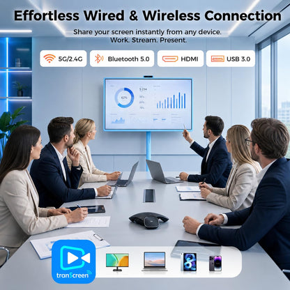 32 Inch Portable Smart TV | 1080P Touch Screen | Android 15 8G+128GB Storage | Movable Monitor on Wheels | 5MP Camera | 38,400 mAh Battery | Voice/Airmouse Remote Control | Versatile Rotatable Display