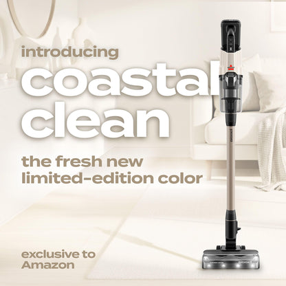 Bissell PowerClean FurGuard Self-Standing Cordless Vacuum w/Self-Cleaning Brush Roll, Wall Mount, Upholstery Tool & Bright Headlights, Amazon Exclusive Limited Edition Color, Coastal Clean, 4039A