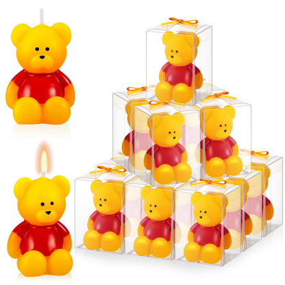 Dansib 24 Pcs Bear Baby Shower Candle Favors for Guest Bear Party Favors Baby Shower Candles Bulk for Gifts Party Decorations (Yellow)