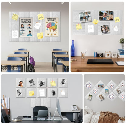 Large Felt Bulletin Board 59" x 35.5" 15 Pack Self-Adhesive Modular Felt Tiles, Cork Board Alternative for Wall, Acoustic Soundproof Panels for Home Office Classroom Decor with 50 Push Pins (Grey)