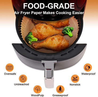 SIUDANGKA Air Fryer Liners - 125 Pcs Disposable Paper for Ninja & 4-8QT Air Fryers